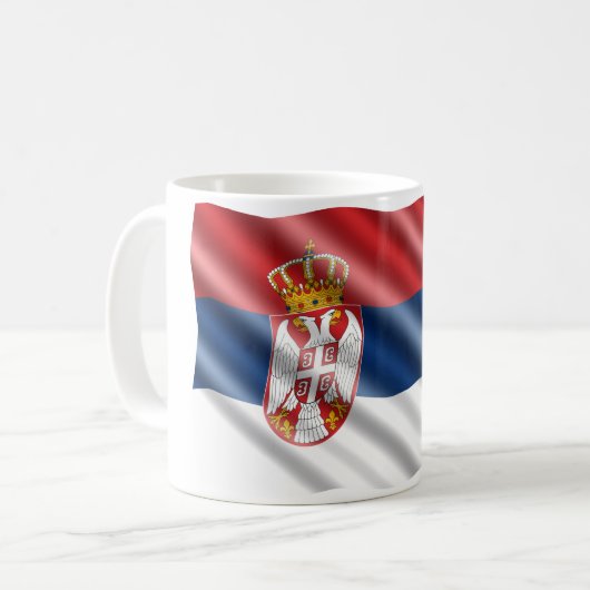 セルビア国旗 コーヒーマグカップ (正面左)