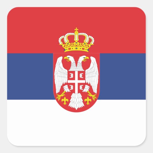 セルビア国旗 スクエアシール (正面)