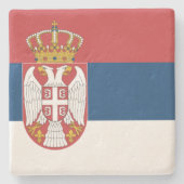 セルビア国旗 ストーンコースター (正面)