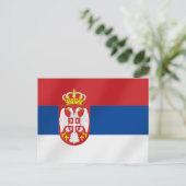 セルビア国旗 – スルビヤに向けて展示 ポストカード (スタンド正面)