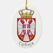 セルビア国旗 セラミックオーナメント (正面)
