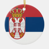 セルビア国旗 セラミックオーナメント (正面)
