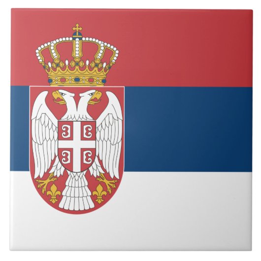 セルビア国旗 タイル (正面)