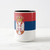 セルビア国旗 ツートーンマグカップ (中央)