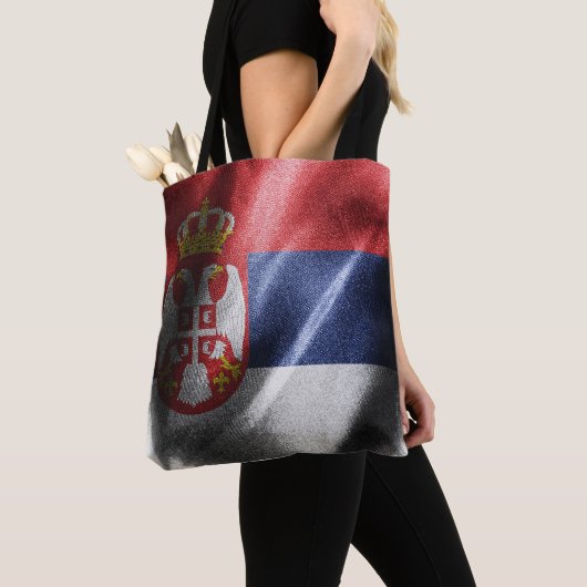 セルビア国旗 トートバッグ (クローズアップ)
