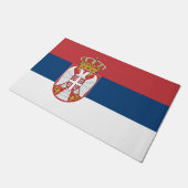 セルビア国旗 ドアマット (アングル)