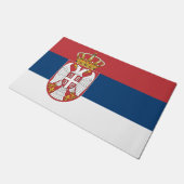 セルビア国旗 ドアマット (アングル)