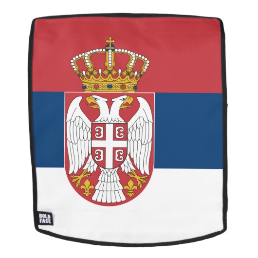 セルビア国旗 バックパック (取り外し可フェース)