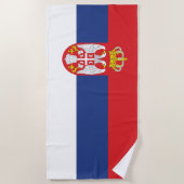 セルビア国旗 ビーチタオル (正面)