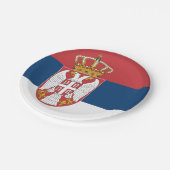 セルビア国旗 ペーパープレート (アングル)