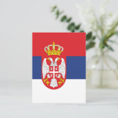 セルビア国旗 ポストカード (スタンド正面)