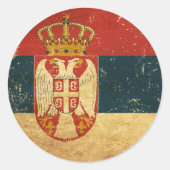 セルビア国旗 ラウンドシール (正面)