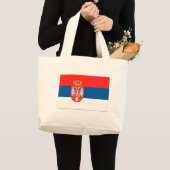 セルビア国旗 ラージトートバッグ (正面(商品))