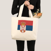 セルビア国旗 ラージトートバッグ (正面(商品))