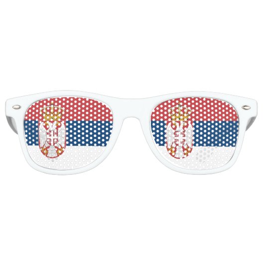 セルビア国旗 レトロサングラス (正面)