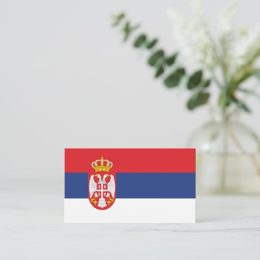 セルビア国旗 名刺 (スタンド正面)