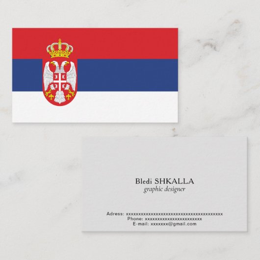 セルビア国旗 名刺 (正面/裏面)