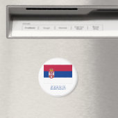 セルビア国旗(名前) マグネット (インサイチュ (食洗機))