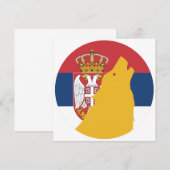 セルビア国旗 招待状 (正面/裏面)