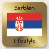 セルビア国旗+文字コースター コースター (正面)