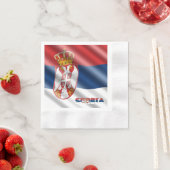 セルビア国旗 縁ありカクテルナプキン (インサイチュ)