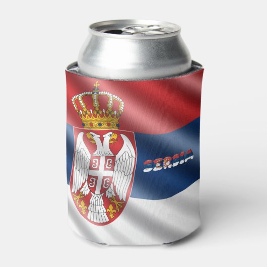 セルビア国旗 缶クーラー (缶正面)