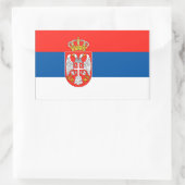 セルビア国旗 長方形シール (バッグ)