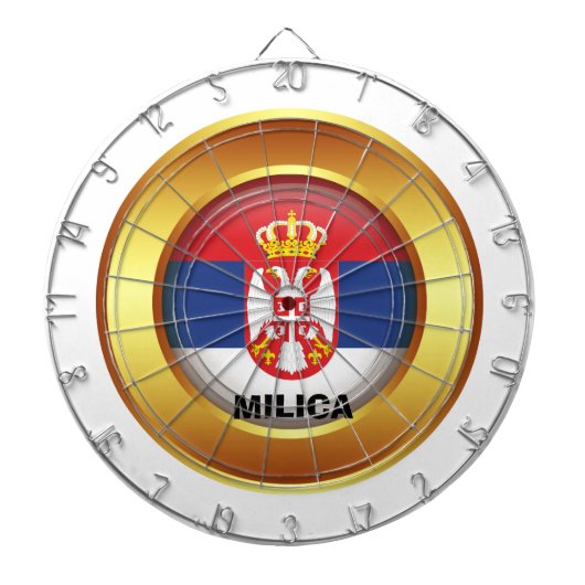 セルビア愛国国旗 ダーツボード (正面)