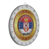 セルビア愛国国旗 ダーツボード (正面左)