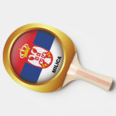 セルビア愛国国旗 卓球ラケット (横)