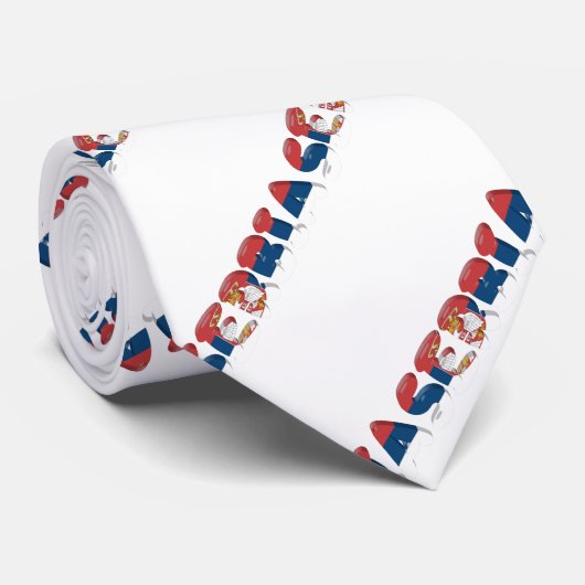 セルビア文字国旗 ネクタイ (ロール)