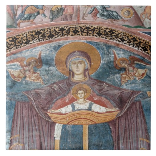 セルビア正教会とユネスコのサイト、2 タイル (正面)