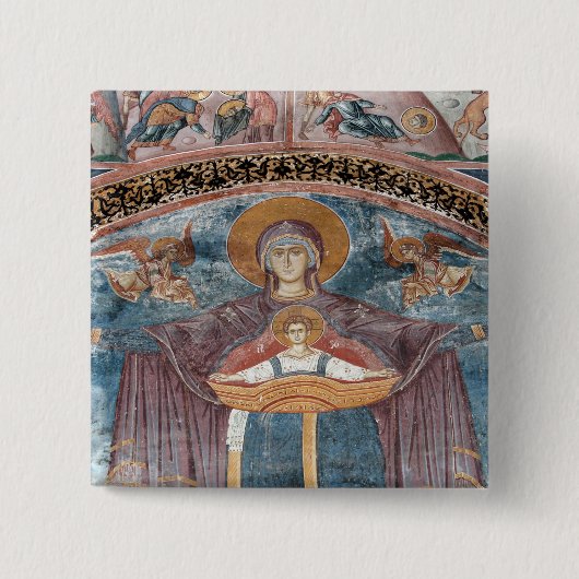 セルビア正教会とユネスコのサイト、2 缶バッジ (正面)