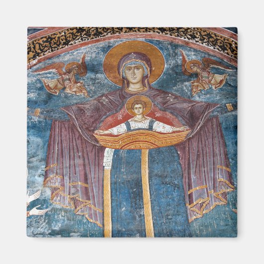 セルビア正教会とユネスコの遺跡 マグネット (正面)