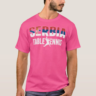 セルビア誇りを持った卓球ファンジャージー州旗 Tシャツ