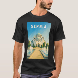 セルビア イラスト 旅行 アート ヴィンテージ Tシャツ