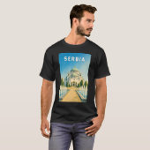 セルビア イラスト 旅行 アート ヴィンテージ Tシャツ (正面フル)