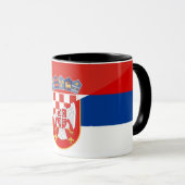 セルビア・クロアチア国旗の国半記号 マグカップ (正面右)