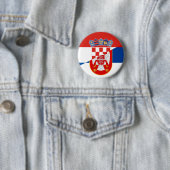 セルビア・クロアチア国旗の国半記号 缶バッジ (インサイチュ)