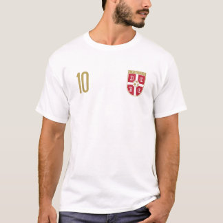 セルビア・サッカージャージー2022セルビア国旗サッカーTe Tシャツ