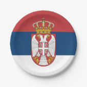 セルビア，セルビア国旗のパーティー，誕生日/スポーツ ペーパープレート (正面)