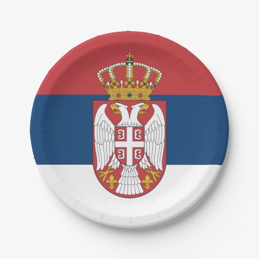 セルビア，セルビア国旗のパーティー，誕生日/スポーツ ペーパープレート (正面)