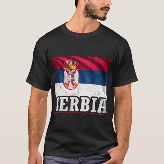 セルビア セルビア国旗 Tシャツ (正面)