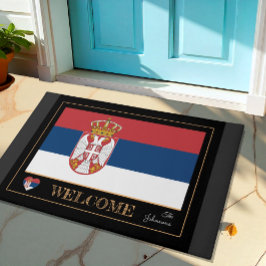 セルビア・ハウス・マット&セルビア国旗のスポーツ/ようこそ ドアマット