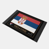 セルビア・ハウス・マット&セルビア国旗のスポーツ/ようこそ ドアマット (アングル)