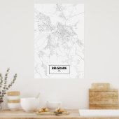 セルビア・ベオグラード（黒い色と白） ポスター (キッチン)