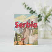 セルビア・ヴィンテージ旅行ポスター ポストカード (スタンド正面)