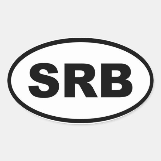 セルビアSRBヨーロッパ 楕円形シール (正面)