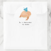 セルビーと水曜日のカエルのクラシック丸いステッカー ラウンドシール (バッグ)