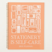 セルフおもしろい気に引用文桃オレンジアートサプライ プランナー手帳 (正面)